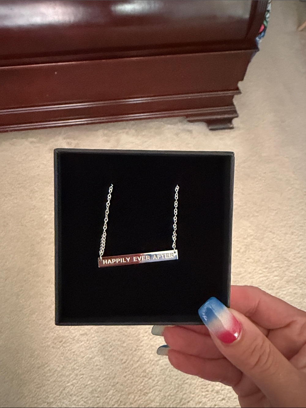 Happily Ever After Silver Bar Necklace - Women's Silver Sentiment Jewelry